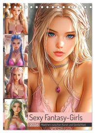 CALVENDO, Rose Hurley: Sexy Fantasy-Girls. Mädchen zwischen Kunst und Sinnlichkeit (Tischkalender 2026 DIN A5 hoch), CALVENDO Monatskalender