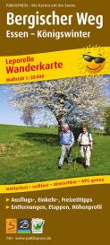 Publicpress Leporello Wanderkarte Bergischer Weg, Essen, Königswinter, 1:30.000 1:30.000