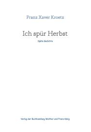 Franz Xaver Kroetz – Ich spür Herbst
