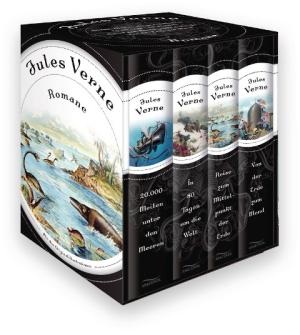 Jules Verne, Hippolyte Leon Benett, Henri de Montaut, Alphonse Marie de Neuville, Edouard Riou, George Roux: Jules Verne, Romane (20.000 Meilen unter den Meeren - In 80 Tagen um die Welt - Reise zum Mittelpunkt der Erde - Von der Erde zum Mond) (4 Bände im Schuber) 