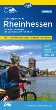 Allgemeiner Deutscher Fahrrad-Club e. V. (ADFC), BVA BikeMedia GmbH, BVA BikeMedia GmbH, Allgemeiner Deutscher Fahrrad-Club e.V. (ADFC): ADFC-Regionalkarte Rheinhessen, 1:50.000, mit Tagestourenvorschlägen, reiß- und wetterfest, E-Bike-geeignet, GPS-Tracks Download 