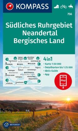 KOMPASS Wanderkarte 756 Südliches Ruhrgebiet, Neandertal, Bergisches Land 1:50.000 