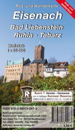Kkv Kartographische Kommunale Verlagsgesellschaft Mbh: Eisenach - Bad Liebenstein - Ruhla - Tabarz 