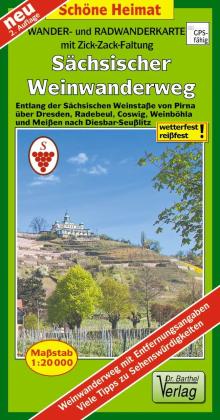 Verlag Dr. Barthel: Wander- und Radwanderkarte Sächsischer Weinwanderweg 