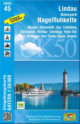 Landesamt für Digitalisierung, Breitband und Vermessung, Bayern, Breitband und Vermessung Landesamt für Digitalisierung: UK50-45 Lindau, Naturpark Nagelfluhkette 