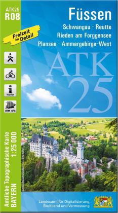 Landesamt für Digitalisierung, Breitband und Vermessung, Bayern: ATK25-R08 Füssen (Amtliche Topographische Karte 1:25000) 