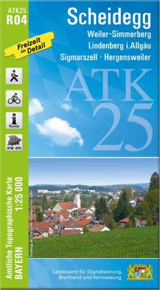 Landesamt für Digitalisierung, Breitband und Vermessung, Bayern: ATK25-R04 Scheidegg (Amtliche Topographische Karte 1:25000) 