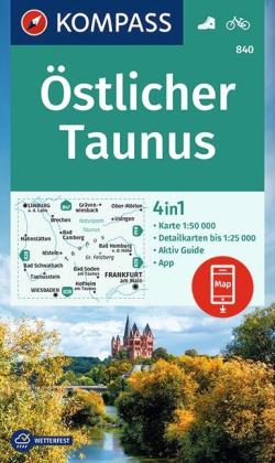 Kompass-Karten Gmbh: KOMPASS Wanderkarte 840 Östlicher Taunus 1:50.000 