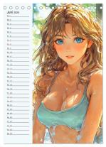 CALVENDO, Rose Hurley: Manga Erotik. Sexy Cartoon-Girls (Tischkalender 2025 DIN A5 hoch), CALVENDO Monatskalender 