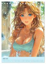 CALVENDO, Rose Hurley: Erotische Manga-Girls. Sinnliche Cartoon-Kunst (Tischkalender 2025 DIN A5 hoch), CALVENDO Monatskalender 