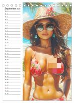 CALVENDO, Rose Hurley: Girls im Sommer. Erotik-Paintings (Tischkalender 2025 DIN A5 hoch), CALVENDO Monatskalender 