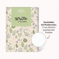 pen2nature, Pen2nature: Write It Down • Nachhaltiges Notizbuch in A5 mit Hardcover und Pflanzen-Motiv 