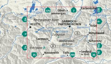 KOMPASS Wanderkarte 5 Wettersteingebirge, Zugspitzgebiet 1:50.000 