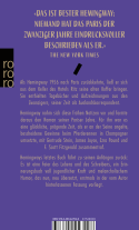 Ernest Hemingway: Paris, ein Fest fürs Leben 