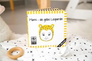 Agnieszka Sawczyn: Mami – die gelbe Leopardin: Kontrastbuch für Babys – Gesichter · kontrastreiche Bilder angepasst an Babyaugen · Schwarz Weiß Primärfarben Buch für Neugeborene · Mein erstes Bilderbuch · Montessori Buch 