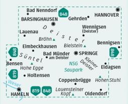 KOMPASS Wanderkarte 864 Deister, Süntel und Saupark 1:25.000 