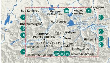 KOMPASS Wanderkarte 6 Alpenwelt Karwendel Mittenwald, Garmisch-Partenkirchen 1:50.000 