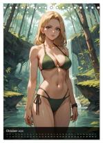 CALVENDO, Peter R. Stuhlmann: Manga Beauties - 12 Schönheiten im Manga-Stil (Tischkalender 2025 DIN A5 hoch), CALVENDO Monatskalender 