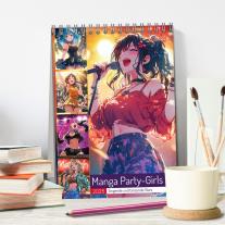 CALVENDO, Rose Hurley: Manga Party-Girls. Singende und tanzende Stars (Tischkalender 2025 DIN A5 hoch), CALVENDO Monatskalender 