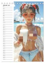 CALVENDO, Rose Hurley: Girls im Sommer. Erotik-Paintings (Tischkalender 2025 DIN A5 hoch), CALVENDO Monatskalender 