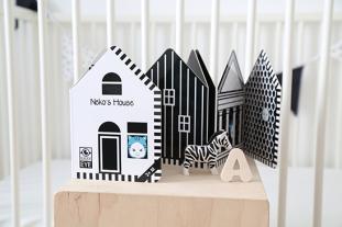 Agnieszka Sawczyn: Neko’s House: Kontrastreiches Faltbuch für Babys · Kontrastbuch angepasst an Babyaugen · Schwarz Weiß Buch für Neugeborene · Mein erstes Bilderbuch · Montessori Buch 