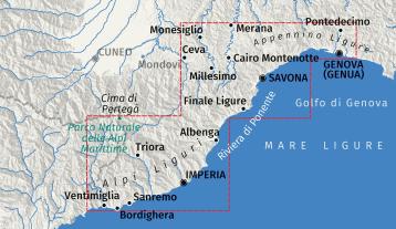 KOMPASS Wanderkarte 2444 Ligurien West - Riviera di Ponente, Ventimiglia bis Genua 1:60.000 