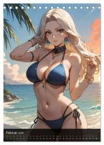 CALVENDO, Peter R. Stuhlmann: Manga Beauties - 12 Schönheiten im Manga-Stil (Tischkalender 2025 DIN A5 hoch), CALVENDO Monatskalender 