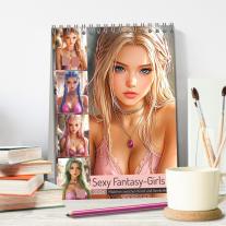 CALVENDO, Rose Hurley: Sexy Fantasy-Girls. Mädchen zwischen Kunst und Sinnlichkeit (Tischkalender 2026 DIN A5 hoch), CALVENDO Monatskalender 