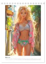 CALVENDO, Rose Hurley: Manga-Girls. Coole Comics mit Ausstrahlungskraft (Tischkalender 2025 DIN A5 hoch), CALVENDO Monatskalender 