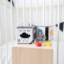 Agnieszka Sawczyn: Tropf, Tropf, Baby: Kontrastreiches Faltbuch für Babys · Kontrastbuch angepasst an Babyaugen · Schwarz Weiß Primärfarben Buch für Neugeborene · Mein erstes Bilderbuch · Montessori Buch 
