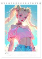 CALVENDO, Rose Hurley: Manga-Girls. Coole Comics mit Ausstrahlungskraft (Tischkalender 2025 DIN A5 hoch), CALVENDO Monatskalender 