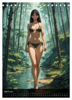 CALVENDO, Peter R. Stuhlmann: Manga Beauties - 12 Schönheiten im Manga-Stil (Tischkalender 2025 DIN A5 hoch), CALVENDO Monatskalender 