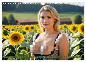 CALVENDO, Mb Fotografie: Sexy Bäuerinnen - Nackte Frauen auf dem Bauernhof (Wandkalender 2026 DIN A4 quer), CALVENDO Monatskalender 