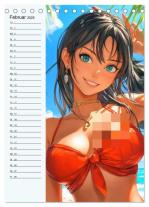 CALVENDO, Rose Hurley: Manga Erotik. Sexy Cartoon-Girls (Tischkalender 2025 DIN A5 hoch), CALVENDO Monatskalender 