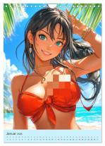 CALVENDO, Rose Hurley: Erotische Manga-Girls. Sinnliche Cartoon-Kunst (Wandkalender 2026 DIN A4 hoch), CALVENDO Monatskalender 