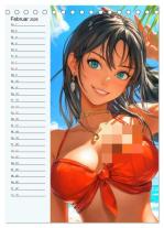 CALVENDO, Rose Hurley: Manga Erotik. Sexy Cartoon-Girls (Tischkalender 2026 DIN A5 hoch), CALVENDO Monatskalender 
