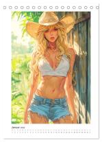 CALVENDO, Rose Hurley: Manga-Girls. Coole Comics mit Ausstrahlungskraft (Tischkalender 2026 DIN A5 hoch), CALVENDO Monatskalender 