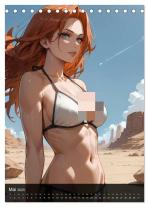 CALVENDO, Peter R. Stuhlmann: Manga Beauties - 12 Schönheiten im Manga-Stil (Tischkalender 2025 DIN A5 hoch), CALVENDO Monatskalender 