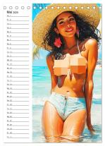 CALVENDO, Rose Hurley: Girls im Sommer. Erotik-Paintings (Tischkalender 2025 DIN A5 hoch), CALVENDO Monatskalender 