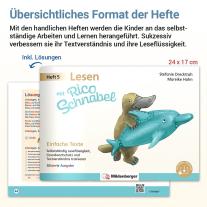 Stefanie Drecktrah, Mareike Hahn: Lesen mit Rico Schnabel, Heft 5: Einfache Texte - silbierte Ausgabe 