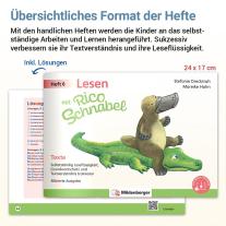 Stefanie Drecktrah, Mareike Hahn: Lesen mit Rico Schnabel, Heft 6: Texte - silbierte Ausgabe 