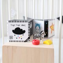 Agnieszka Sawczyn: Tropf, Tropf, Baby: Kontrastreiches Faltbuch für Babys · Kontrastbuch angepasst an Babyaugen · Schwarz Weiß Primärfarben Buch für Neugeborene · Mein erstes Bilderbuch · Montessori Buch 