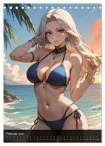 CALVENDO, Peter R. Stuhlmann: Manga Beauties - 12 Schönheiten im Manga-Stil (Tischkalender 2025 DIN A5 hoch), CALVENDO Monatskalender 