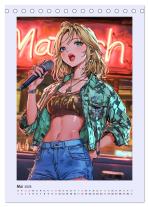 CALVENDO, Rose Hurley: Manga Party-Girls. Singende und tanzende Stars (Tischkalender 2025 DIN A5 hoch), CALVENDO Monatskalender 