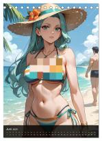 CALVENDO, Peter R. Stuhlmann: Manga Beauties - 12 Schönheiten im Manga-Stil (Tischkalender 2025 DIN A5 hoch), CALVENDO Monatskalender 