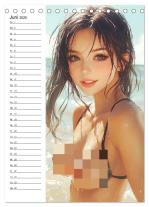 CALVENDO, Rose Hurley: Girls im Sommer. Erotik-Paintings (Tischkalender 2025 DIN A5 hoch), CALVENDO Monatskalender 