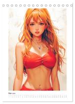 CALVENDO, Rose Hurley: Manga-Girls. Coole Comics mit Ausstrahlungskraft (Tischkalender 2026 DIN A5 hoch), CALVENDO Monatskalender 