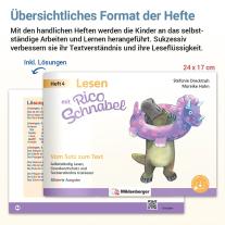 Stefanie Drecktrah, Mareike Hahn: Lesen mit Rico Schnabel, Heft 4: Vom Satz zum Text – silbierte Ausgabe, für BOOKii® 