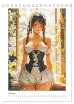 CALVENDO, Rose Hurley: Manga-Girls. Coole Comics mit Ausstrahlungskraft (Tischkalender 2025 DIN A5 hoch), CALVENDO Monatskalender 