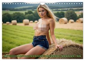 CALVENDO, Mb Fotografie: Sexy Bäuerinnen - Nackte Frauen auf dem Bauernhof (Wandkalender 2026 DIN A4 quer), CALVENDO Monatskalender 